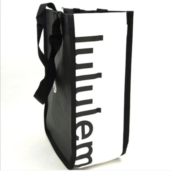 Lululemon Carry All Tote Black White  Reusable Collectible Bag - Picture 1 of 5